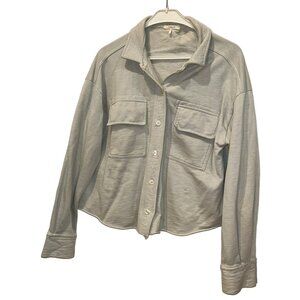 Leallo Italy light gray double placard shacket top XS